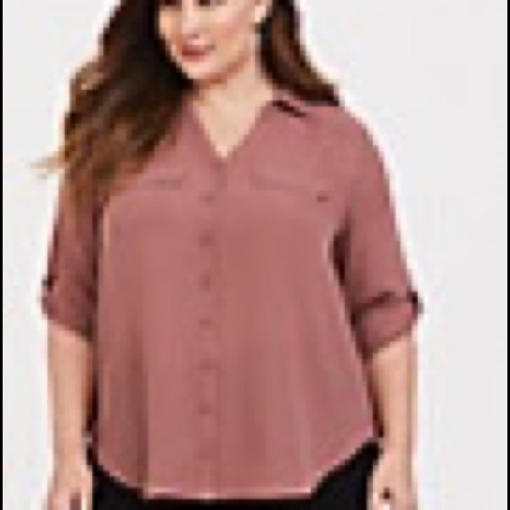 Torrid Walnut Georgette Button-Down Blouse - image 5